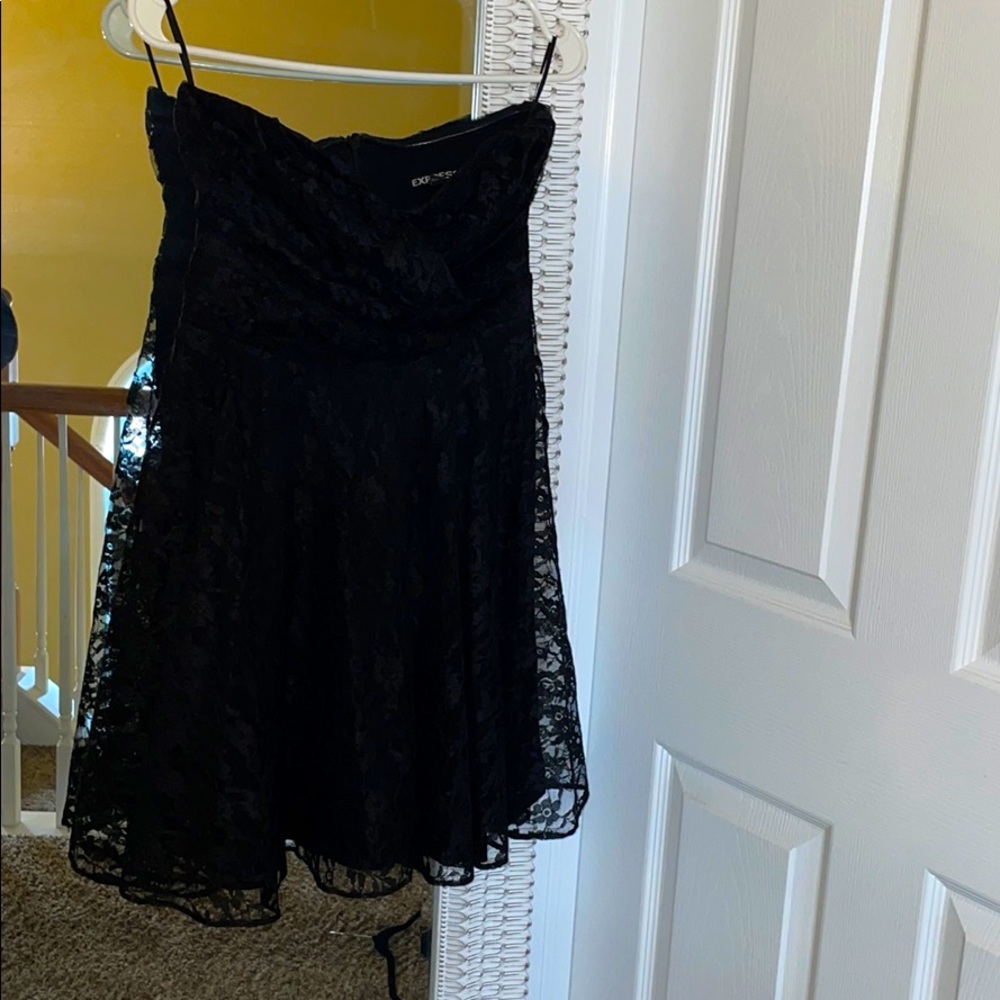 Black EXPRESS strapless dress